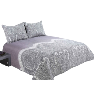 Narzuta dekoracyjna LACE 220x240 pikowana wrzosowa ornament