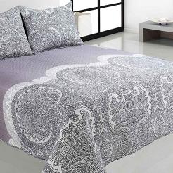 Narzuta dekoracyjna LACE 220x240 pikowana wrzosowa ornament