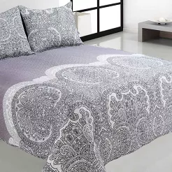 Narzuta dekoracyjna LACE 220x240 pikowana wrzosowa ornament