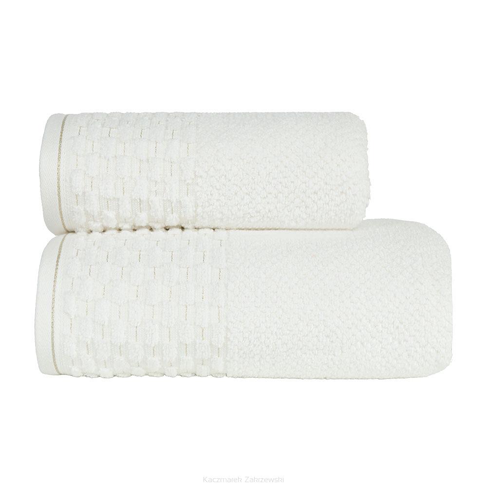 Ręcznik bawełniany NEPTUN 70x140 biały ze złotą nitką