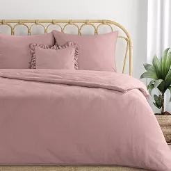 Pościel bawełniana MUSLIN 160x200 Eurofirany jasnoróżowa muślinowa