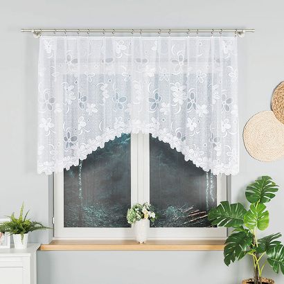 Firanka żakardowa gotowa na żabki RENATA 250x110 biała