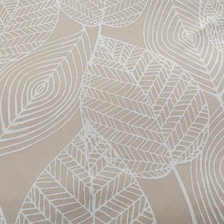 Komplet pościeli dwustronnej 220x200 beżowa biała liście