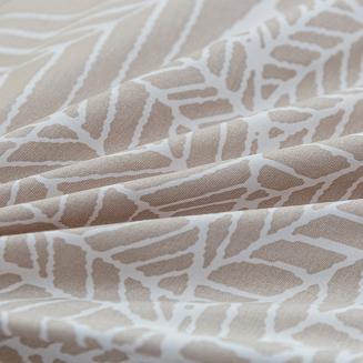 Komplet pościeli dwustronnej 220x200 beżowa biała liście
