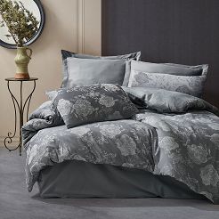 Pościel bawełniana FLORY GREY/220x200 COTTONLOVE JACQUARD