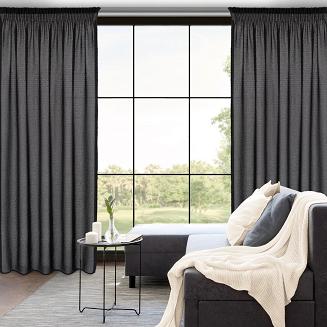 Zasłona gotowa na taśmie AGIS 140x270 Eurofirany czarny