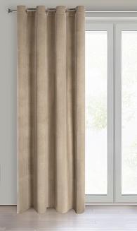 Zasłona gotowa na przelotkach MELANIE 140x260 Eurofirany ciemnobeżowy