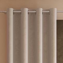 Zasłona gotowa na przelotkach VELVI 140x250 ciemnokremowa