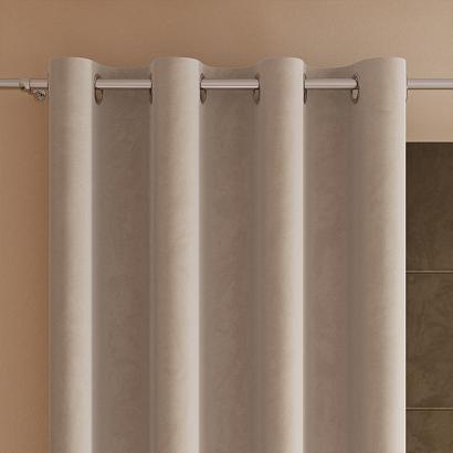 Zasłona gotowa na przelotkach VELVI 140x250 ciemnokremowa
