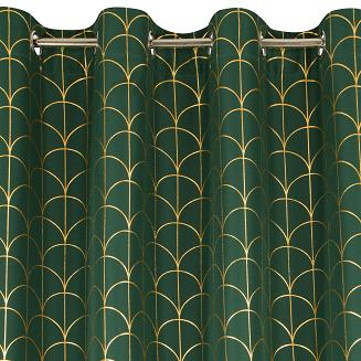 Zasłona gotowa na przelotkach CANDE 140x250 Eurofirany zielony