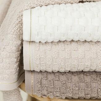 Ręcznik bawełniany NEPTUN 50x90 biały ze złotą nitką