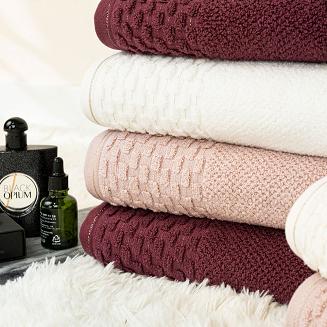 Ręcznik bawełniany NEPTUN 50x90 biały ze złotą nitką