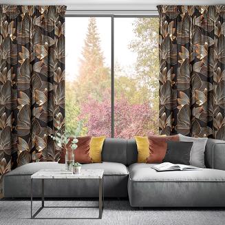 Zasłona gotowa na taśmie LARISA 140x270 Eurofirany czarny