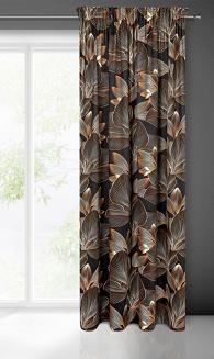 Zasłona gotowa na taśmie LARISA 140x270 Eurofirany czarny