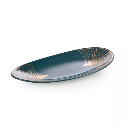 Patera dekoracyjna LOTOS10 33x16 Eurofirany turkusowa