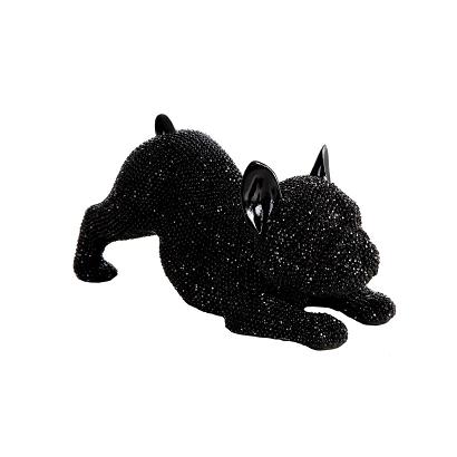 Figurka dekoracyjna ELDO 19x8x9 Eurofirany czarny pies buldog