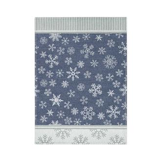 Ścierka kuchenna świąteczna ZWOLTEX SNOW wzór płatki śniegu granatowa