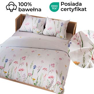 ZALURA Komplet pościeli z bawełny satynowej 220x200cm 100102/SAT/000/220200/1