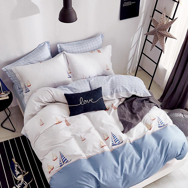 Pościel dla dzieci 160x200 niebieska szara 