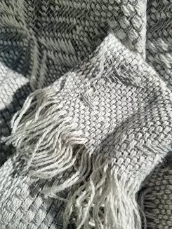 Narzuta dekoracyjna tkana 170x205 szara gwiazdki