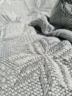 Narzuta dekoracyjna tkana 170x205 szara gwiazdki