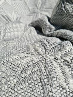 Narzuta dekoracyjna tkana 170x205 szara gwiazdki