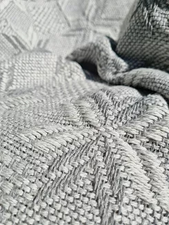 Narzuta dekoracyjna tkana 170x205 szara gwiazdki