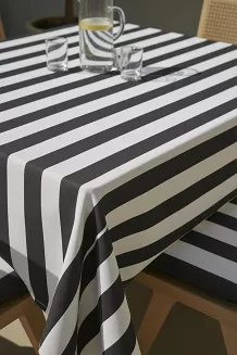 Grafitowy Obrus Ogrodowy Wodoodporny 140x180 STRIPES