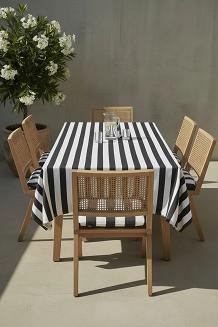 Grafitowy Obrus Ogrodowy Wodoodporny 140x180 STRIPES