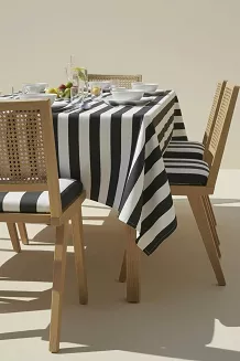 Grafitowy Obrus Ogrodowy Wodoodporny 140x180 STRIPES