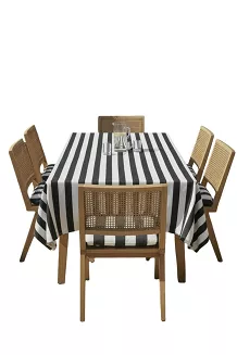 Obrus ogrodowy wodoodporny plamoodporny STRIPES 140x180 grafitowy pasy