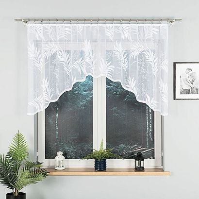 Firanka żakardowa gotowa na żabki KAJA 250x100 biała