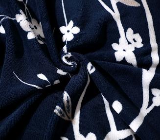 Pościel polarowa 160x200 welur granatowa biała gałązki