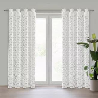 Zasłona gotowa na przelotkach JASMIN 140x250 Eva Minge Eurofirany biały