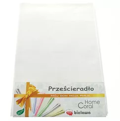 Prześcieradło bawełniane bez gumki 200x220 rubin białe