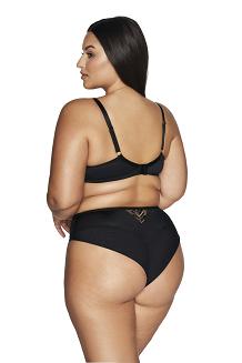 Biustonosz braletka Soft AV 2118 miękki czarny z geometrycznym haftem