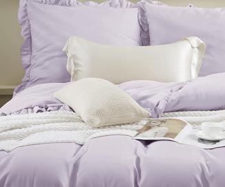 Pościel Ruffy 160x200 wrzosowa z falbanką