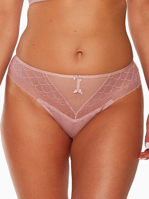 Brazyliany damskie z koronką i tiulem Debora 1236 różowe