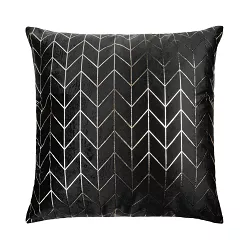 Poszewka dekoracyjna NORD 45x45 welurowa czarna geometria