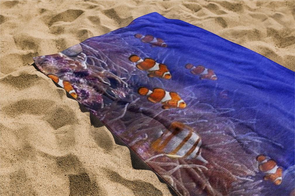 Ręcznik plażowy 100x180 granatowy nemo wzór 1