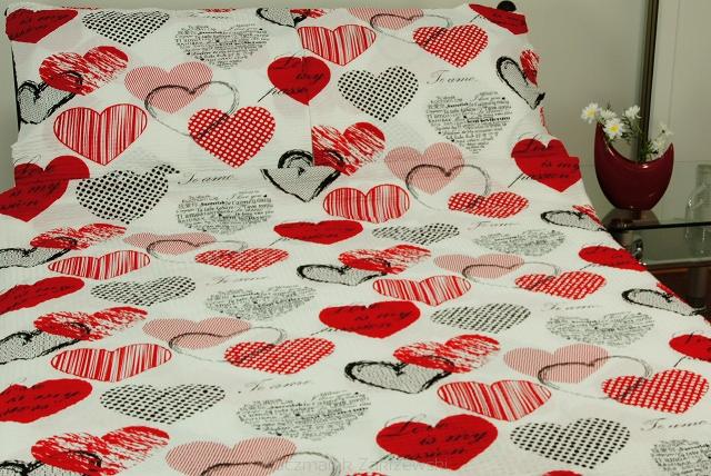 Pościel z kory 160 x 200 wzór serca