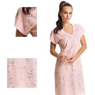 Koszula damska LUNA kod 79 łososiowa w kwiaty