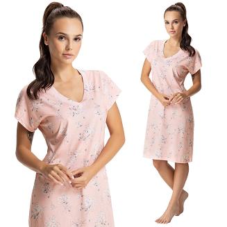 Koszula damska LUNA kod 79 łososiowa w kwiaty