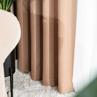 Zasłona gotowa na taśmie JODEŁKA 140x250 ciemnobeżowa