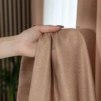 Zasłona gotowa na taśmie JODEŁKA 140x250 ciemnobeżowa