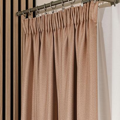 Zasłona gotowa na taśmie JODEŁKA 140x250 ciemnobeżowa