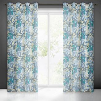 Zasłona gotowa na przelotkach LENA 140x250 Eurofirany popielaty/żółty