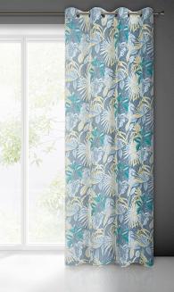 Zasłona gotowa na przelotkach LENA 140x250 Eurofirany popielaty/żółty