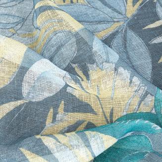 Zasłona gotowa na przelotkach LENA 140x250 Eurofirany popielaty/żółty