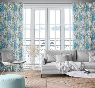 Zasłona gotowa na przelotkach LENA 140x250 Eurofirany popielaty/żółty